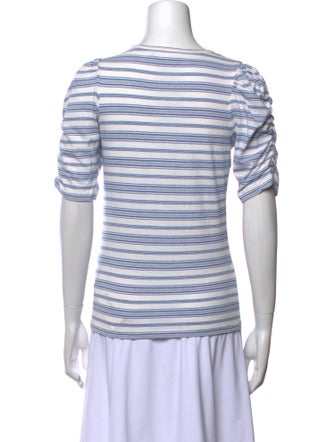 FRAME Striped Scoop Neck T-Shirt