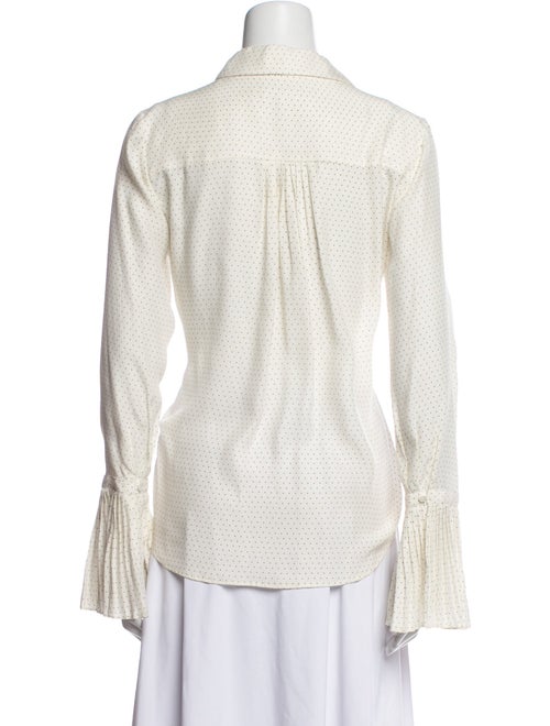 FRAME Silk Polka Dot Print Button-Up Top