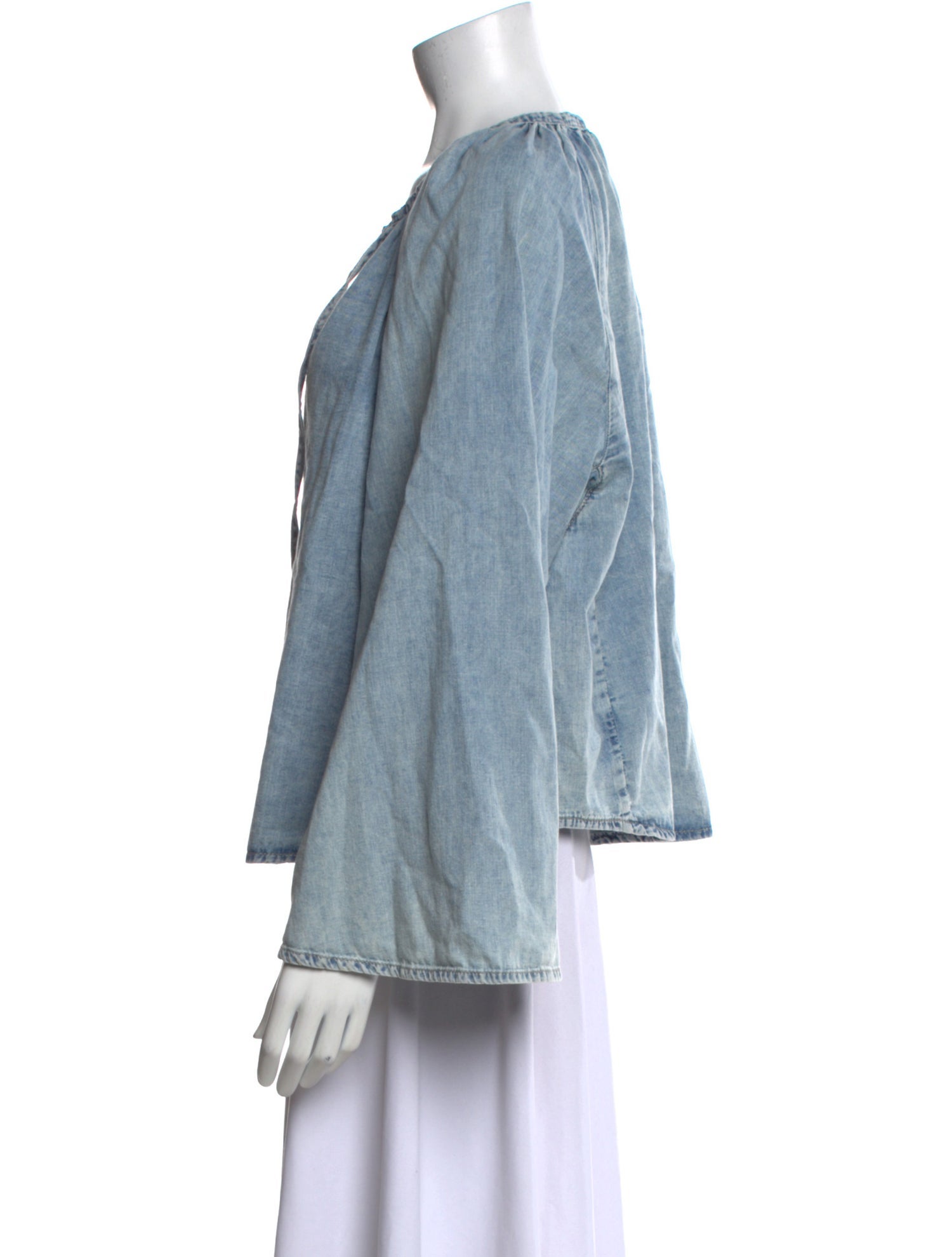 FRAME V-Neck Long Sleeve Blouse