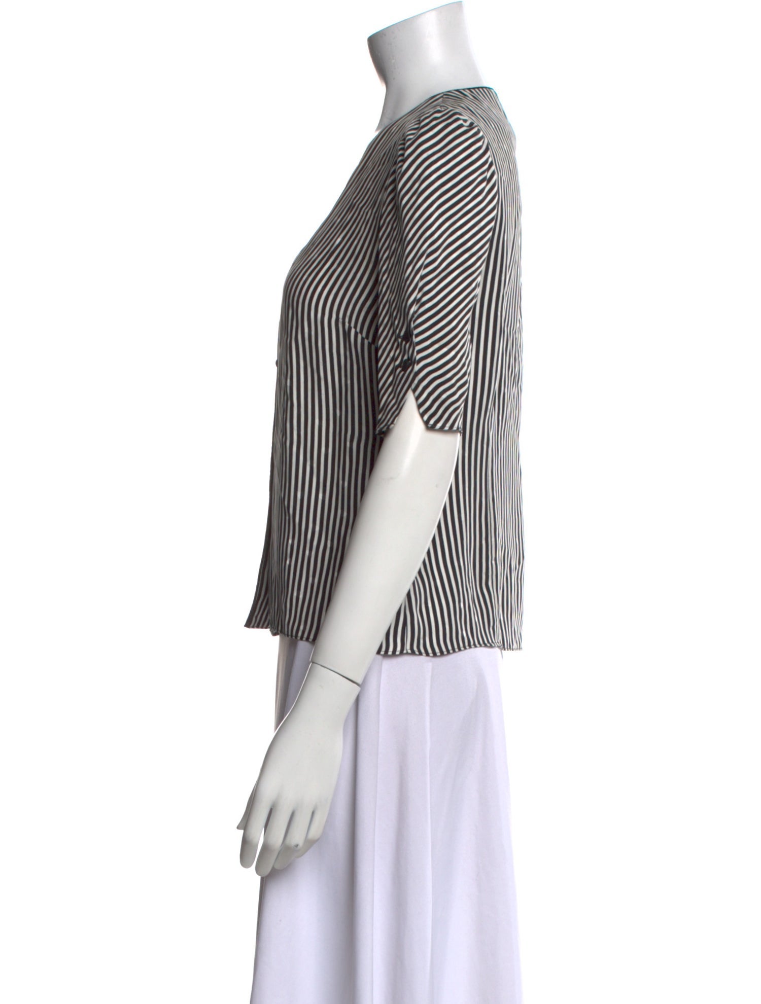 FRAME Silk Striped Blouse