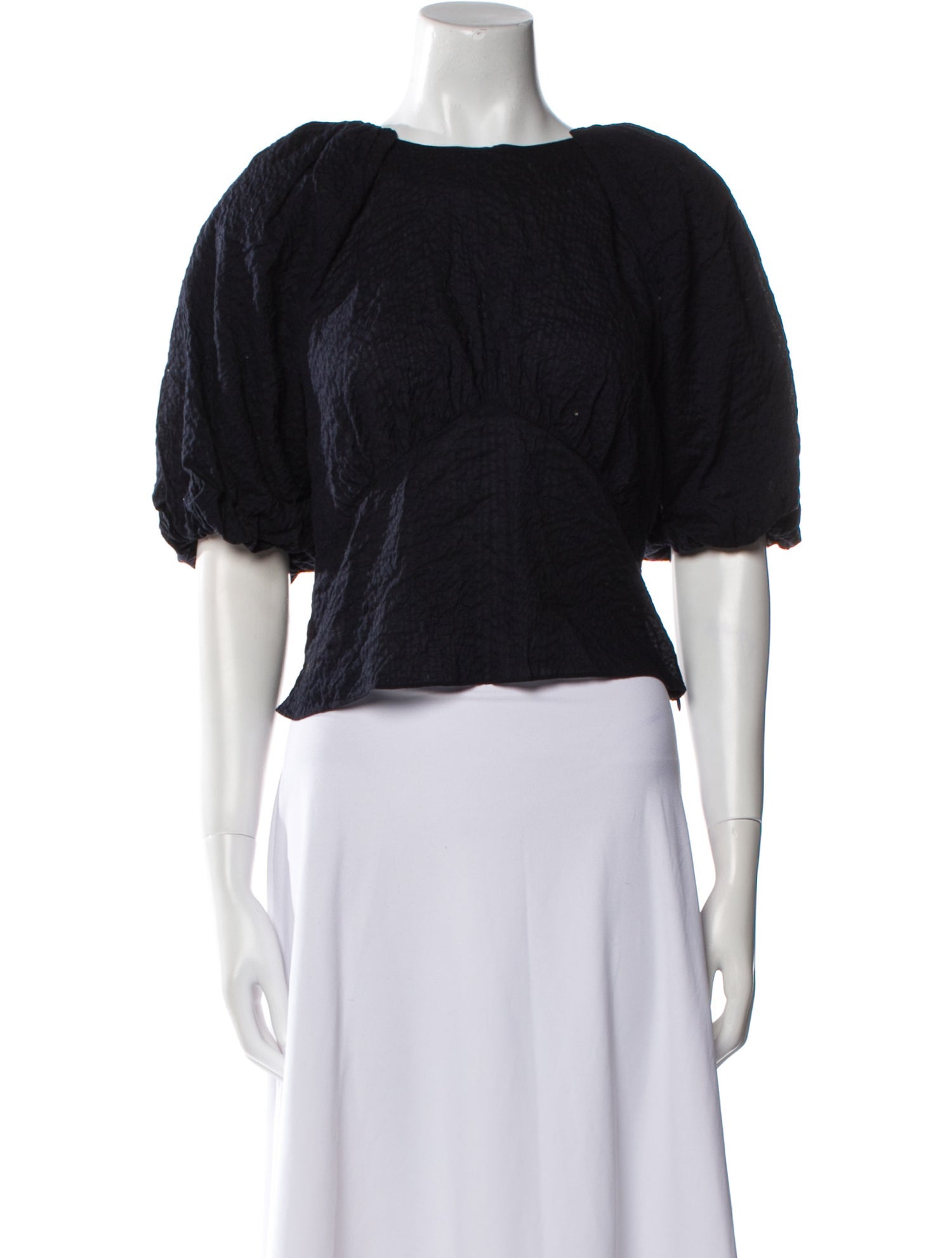 FRAME Bateau Neckline Short Sleeve Crop Top