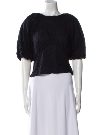 FRAME Bateau Neckline Short Sleeve Crop Top