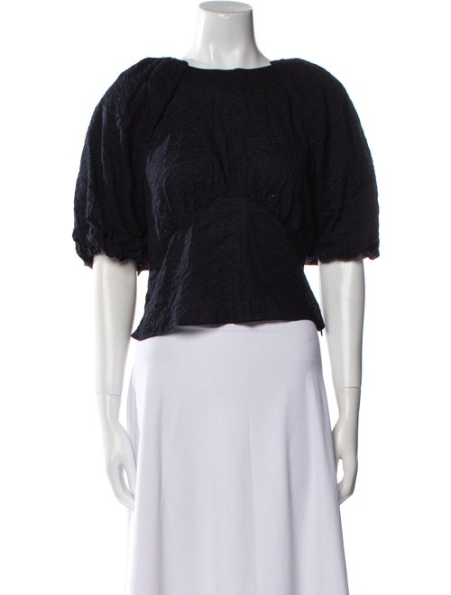 FRAME Bateau Neckline Short Sleeve Crop Top