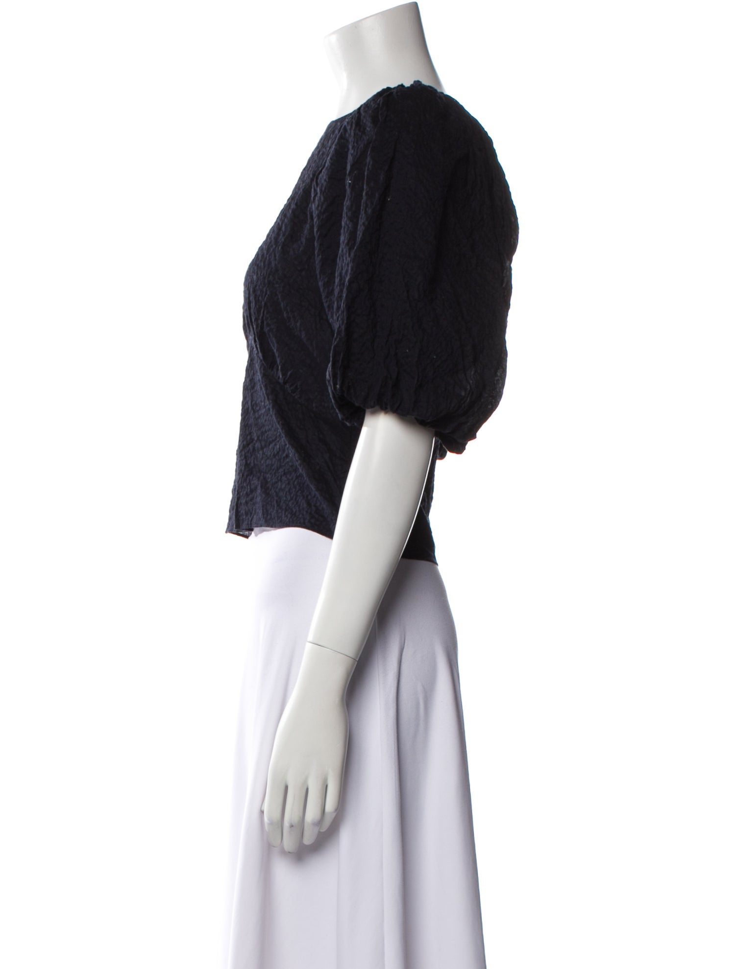 FRAME Bateau Neckline Short Sleeve Crop Top