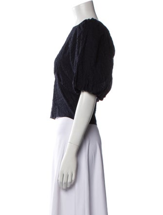 FRAME Bateau Neckline Short Sleeve Crop Top