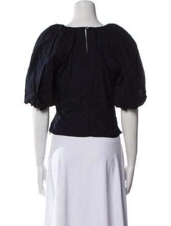 FRAME Bateau Neckline Short Sleeve Crop Top