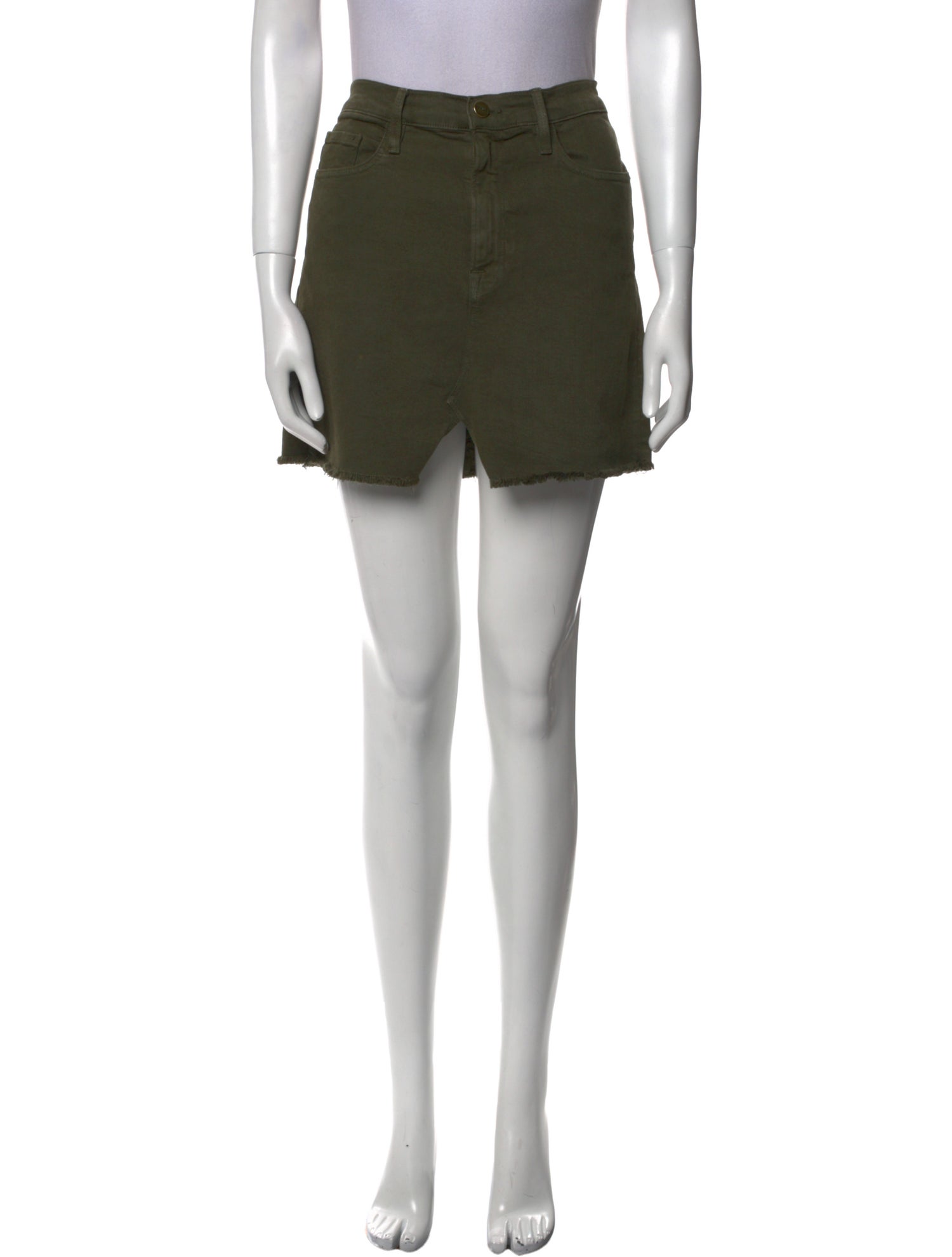 FRAME Raw-Edge Trim Mini Skirt