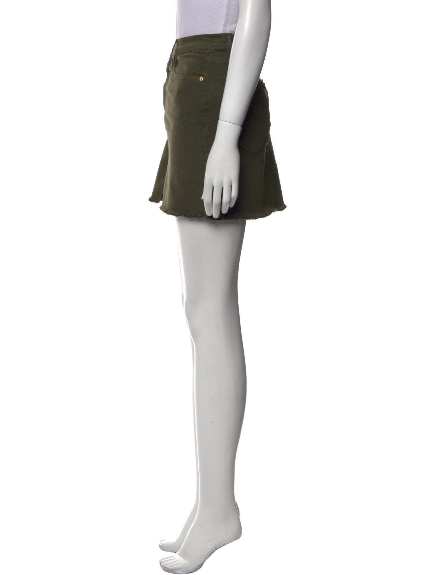 FRAME Raw-Edge Trim Mini Skirt