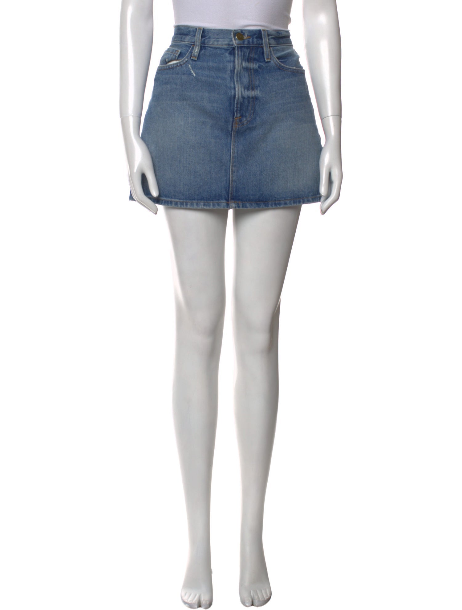 FRAME Distressed Accents Mini Skirt