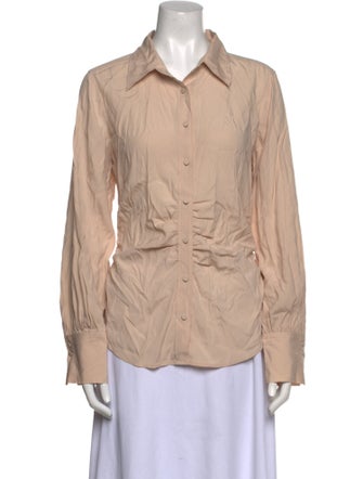 FRAME Silk Long Sleeve Button-Up Top