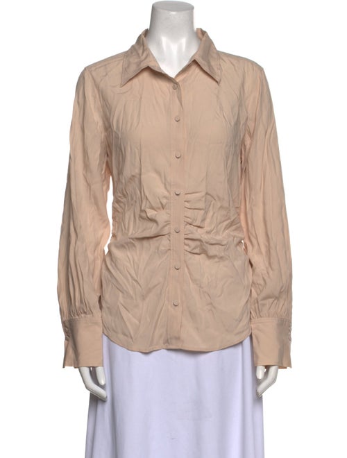 FRAME Silk Long Sleeve Button-Up Top