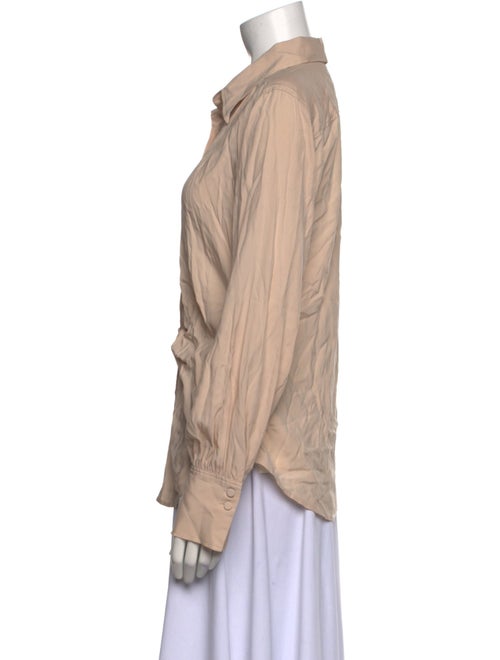 FRAME Silk Long Sleeve Button-Up Top