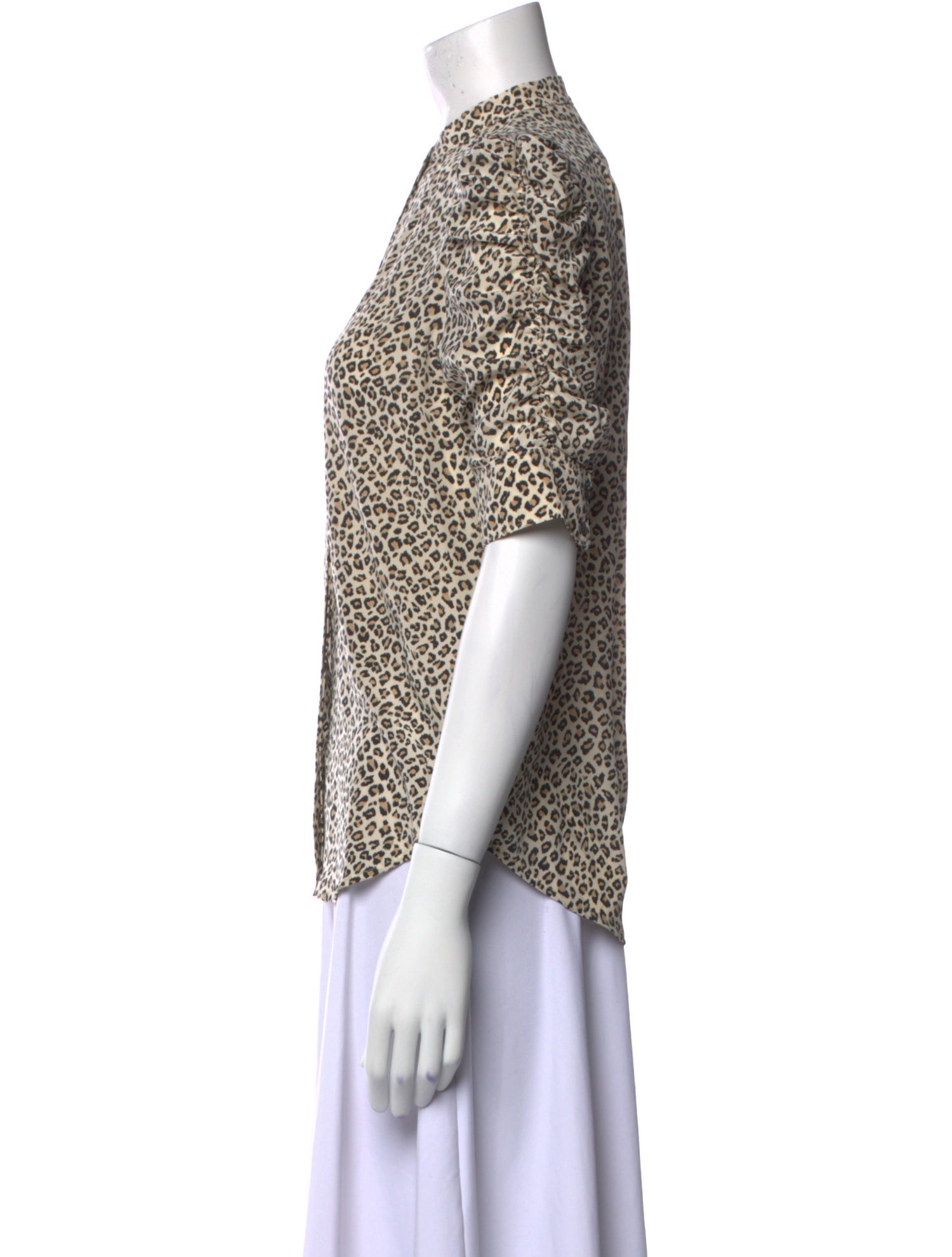 FRAME Silk Animal Print Button-Up Top w/ Tags