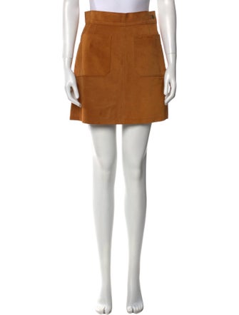 FRAME Calf Leather Mini Skirt