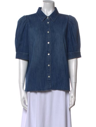 FRAME Short Sleeve Button-Up Top