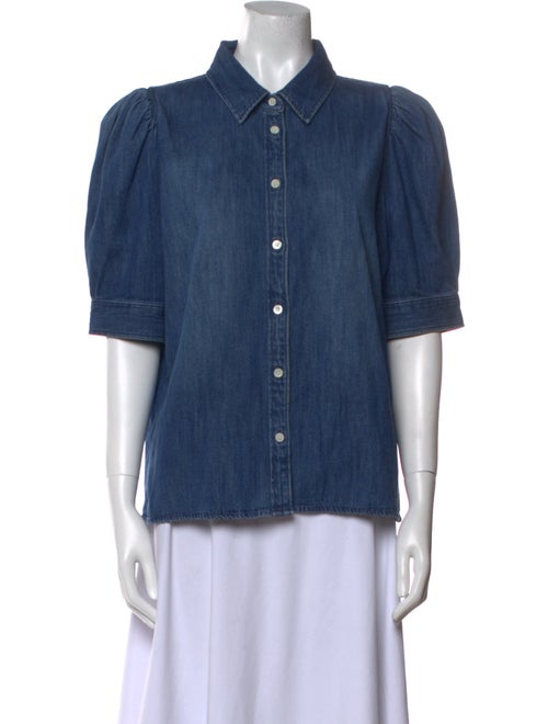 FRAME Short Sleeve Button-Up Top