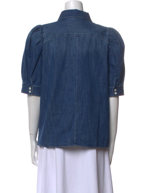 FRAME Short Sleeve Button-Up Top