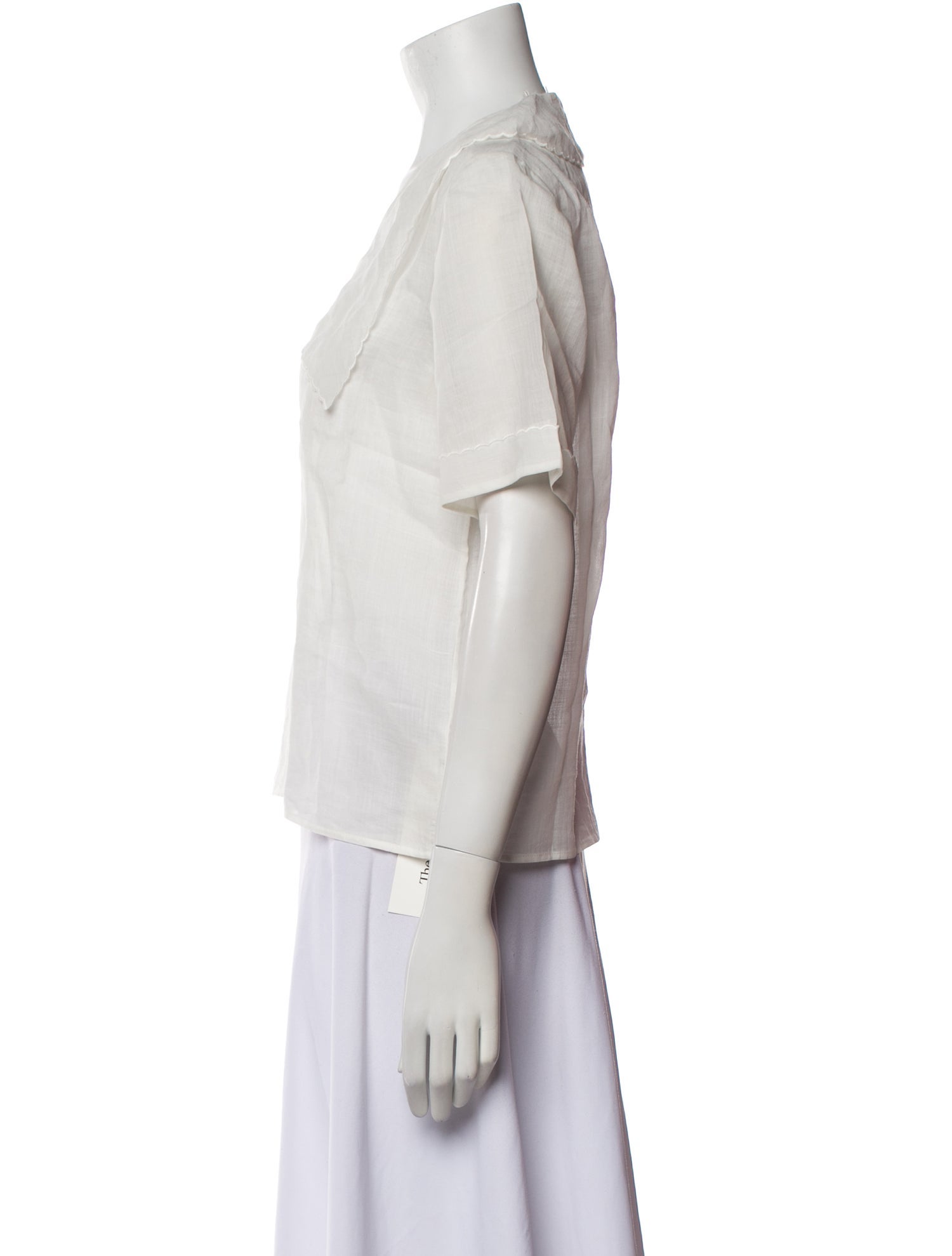 FRAME V-Neck Short Sleeve Button-Up Top