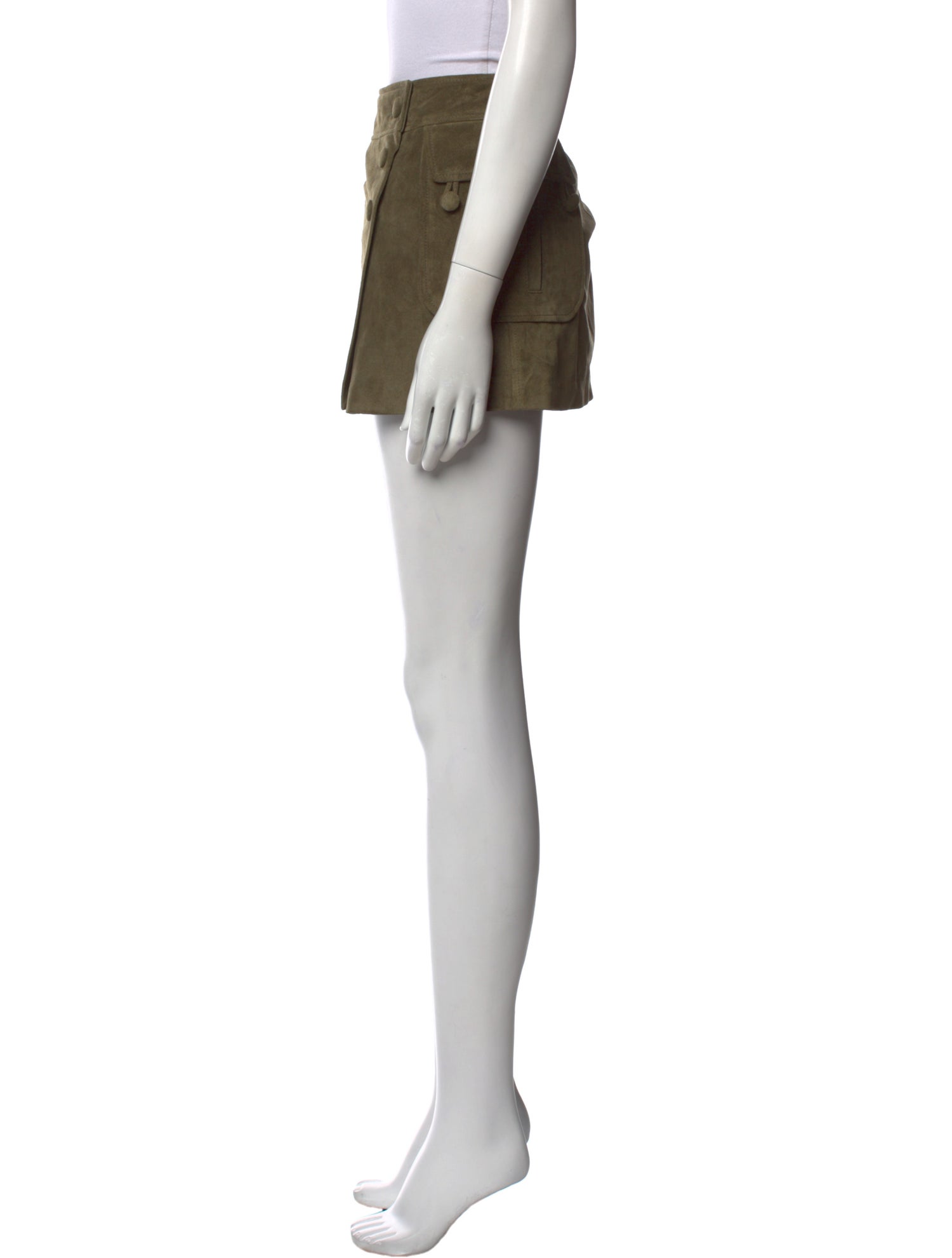 FRAME Calf Leather Mini Skirt