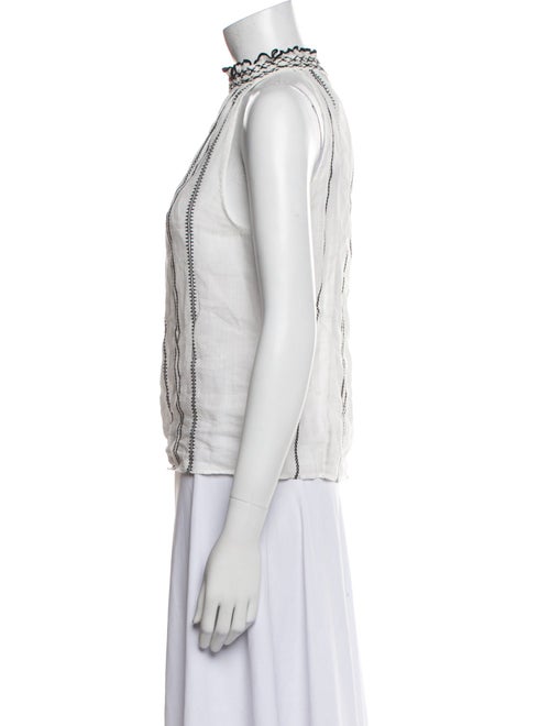 FRAME Striped Mock Neck Blouse