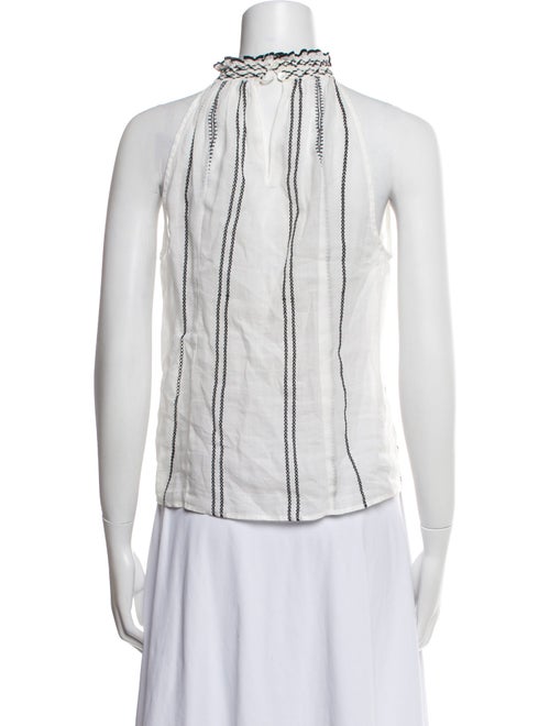 FRAME Striped Mock Neck Blouse