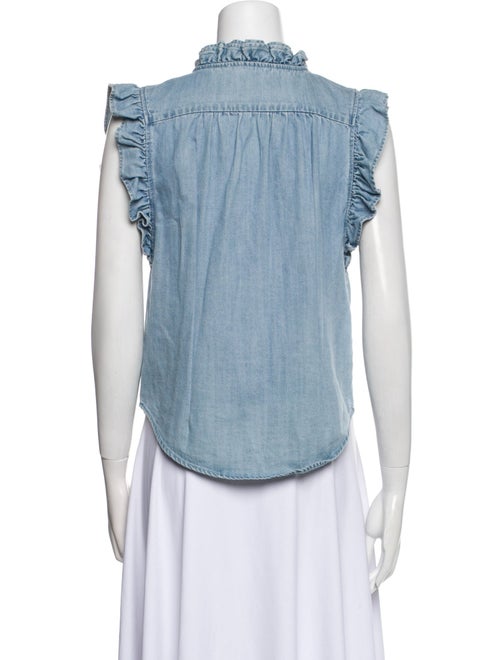 FRAME V-Neck Sleeveless Button-Up Top