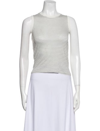 FRAME Linen Striped Crop Top