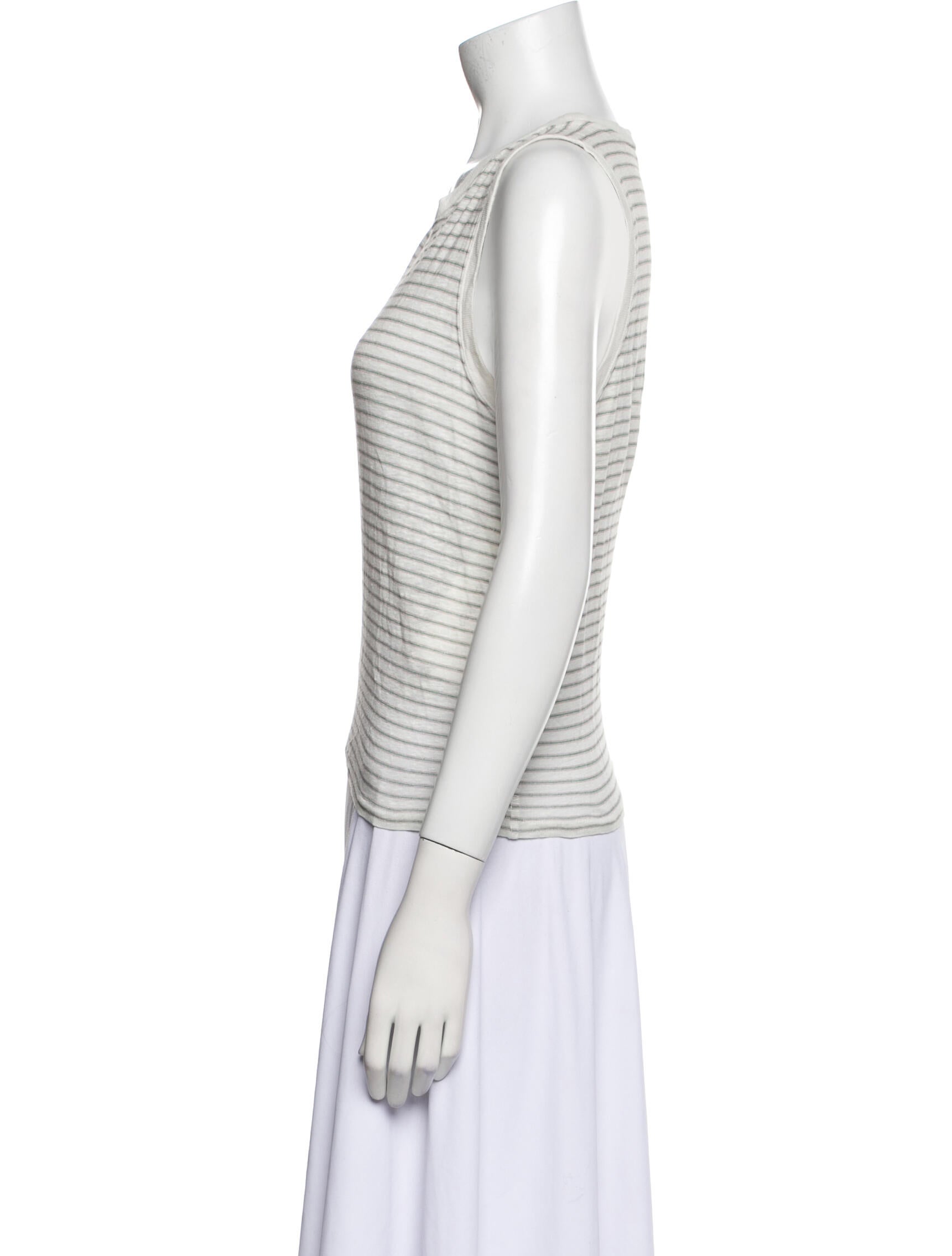 FRAME Linen Striped Crop Top