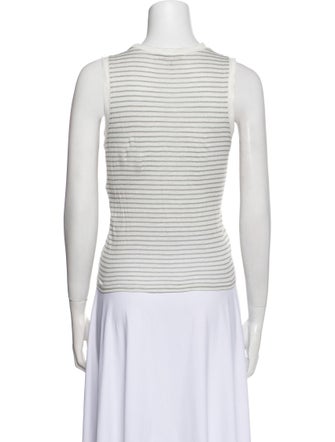 FRAME Linen Striped Crop Top