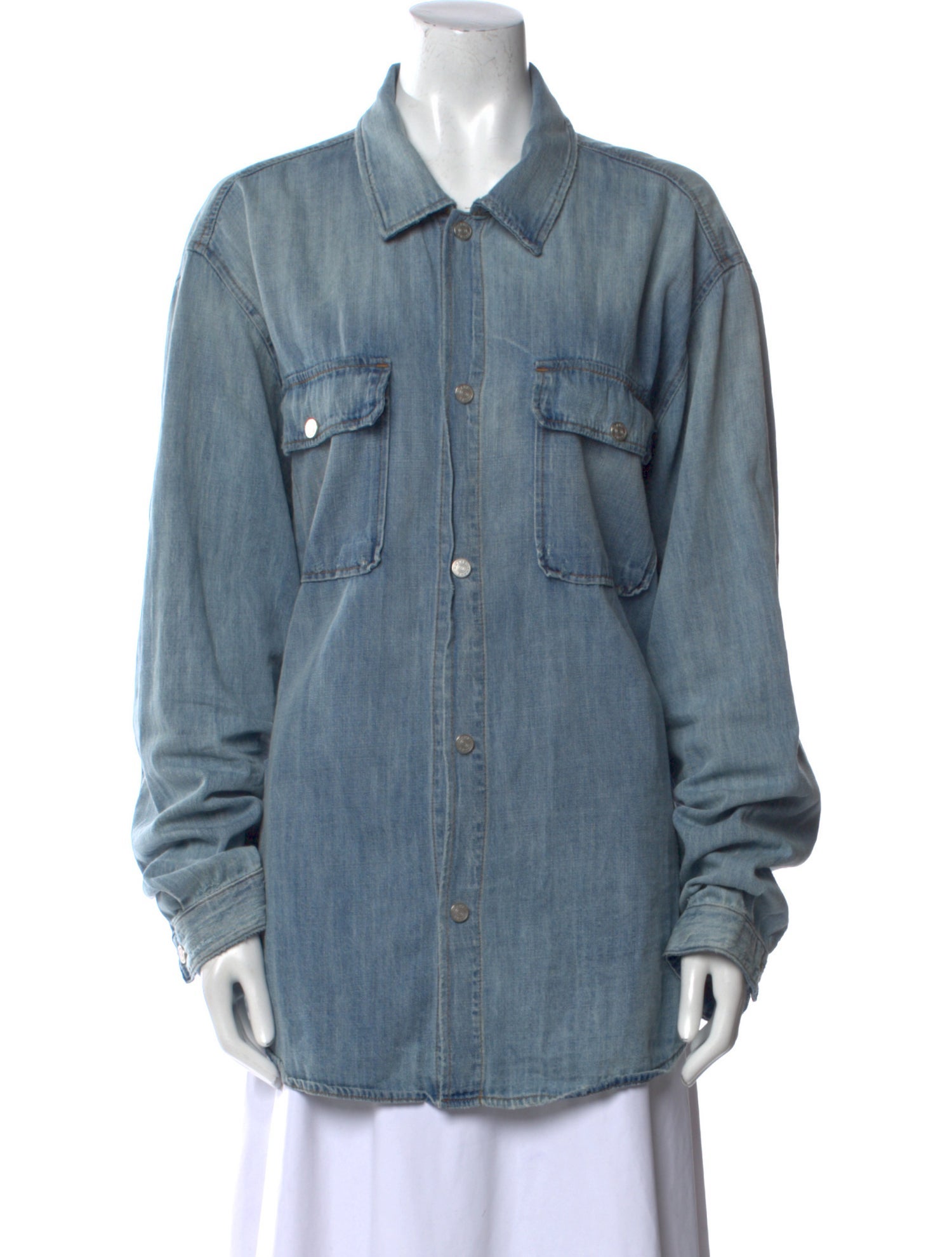 FRAME Long Sleeve Button-Up Top