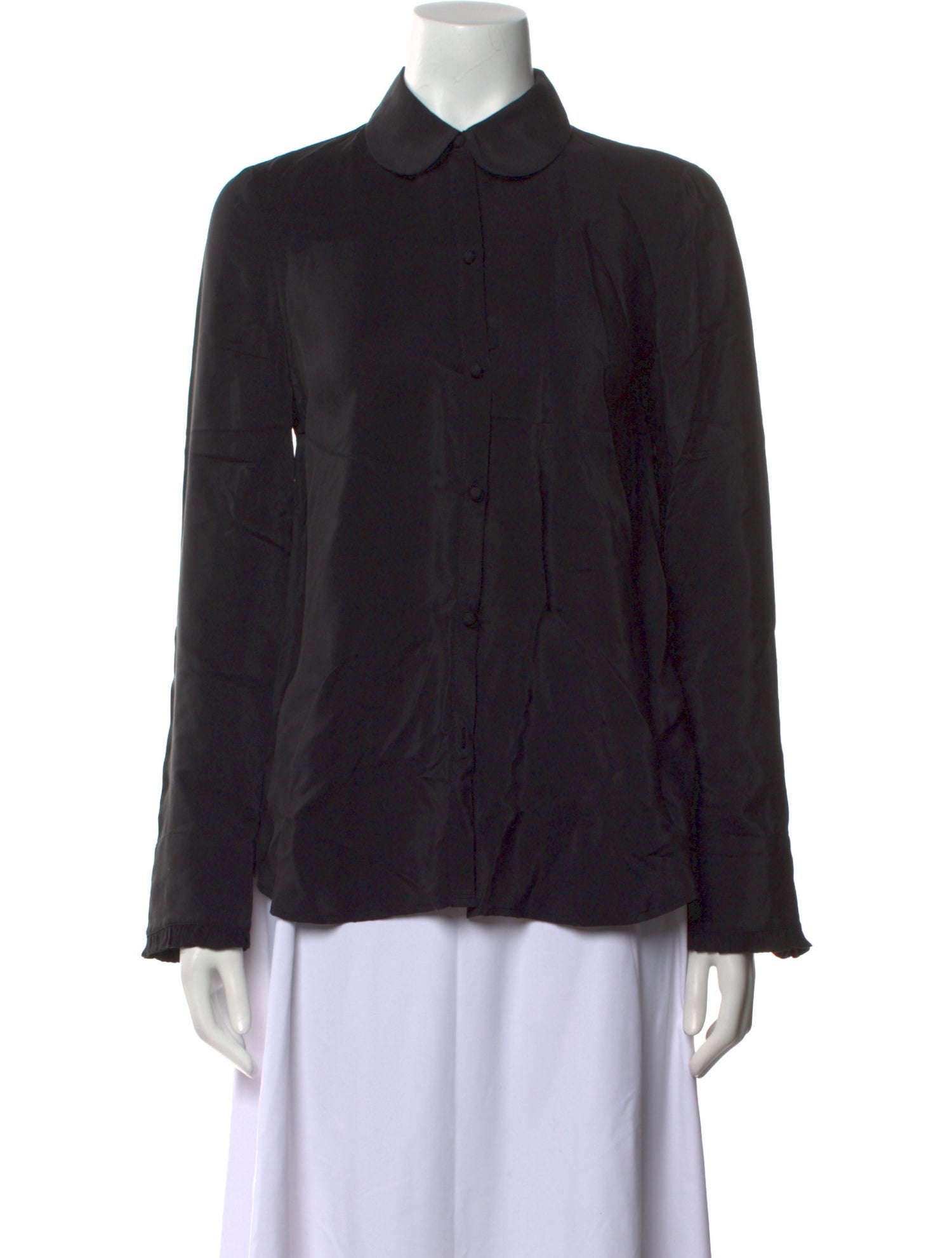 FRAME Silk Long Sleeve Button-Up Top