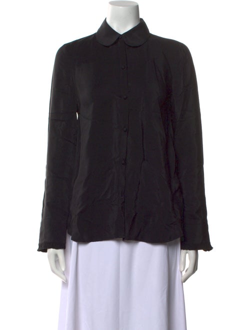 FRAME Silk Long Sleeve Button-Up Top