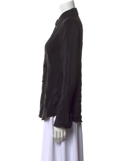 FRAME Silk Long Sleeve Button-Up Top