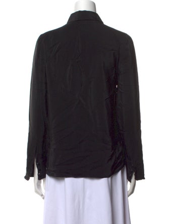 FRAME Silk Long Sleeve Button-Up Top