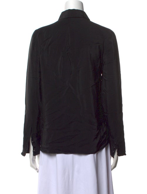 FRAME Silk Long Sleeve Button-Up Top