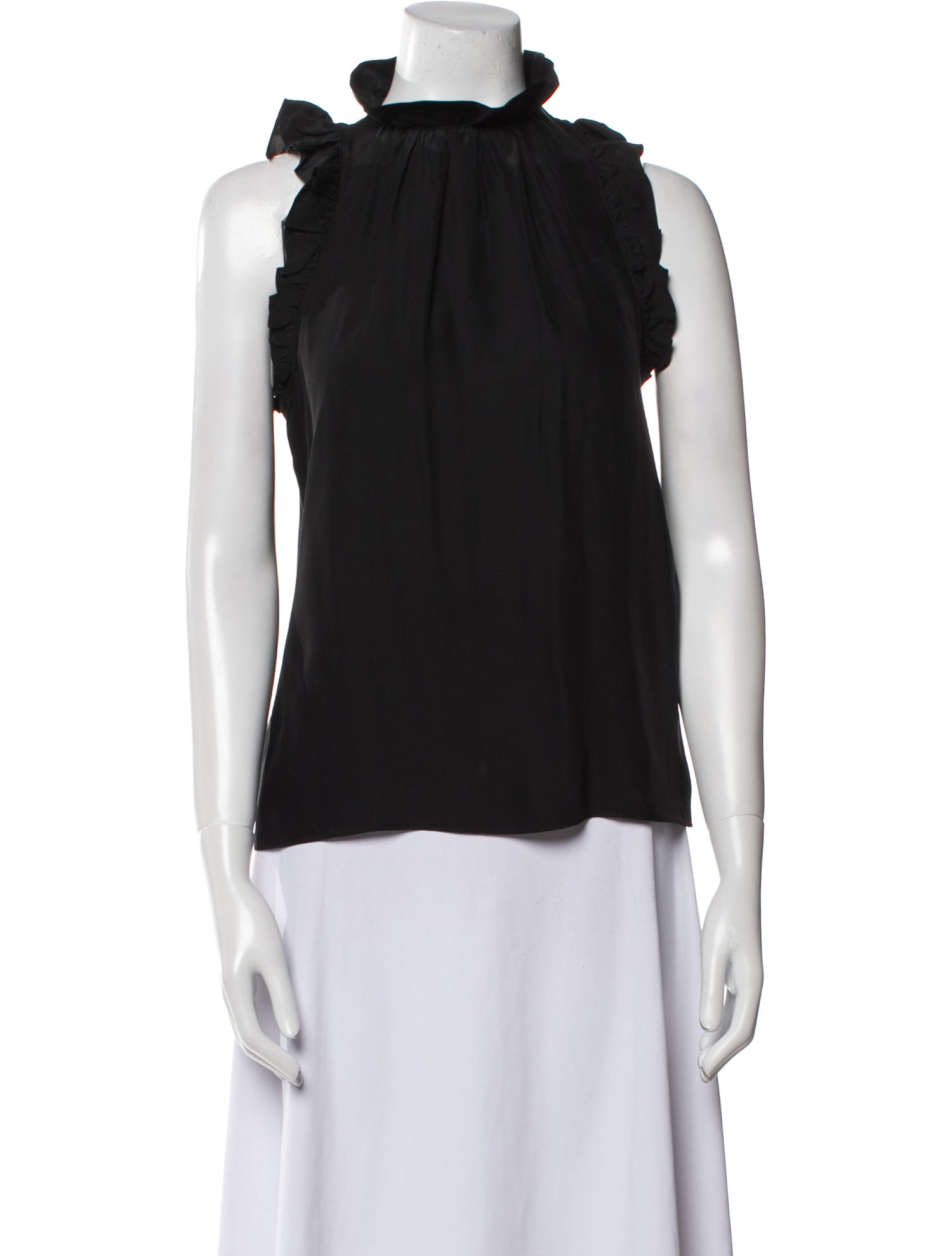 FRAME Silk Mock Neck Blouse