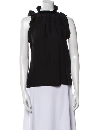 FRAME Silk Mock Neck Blouse