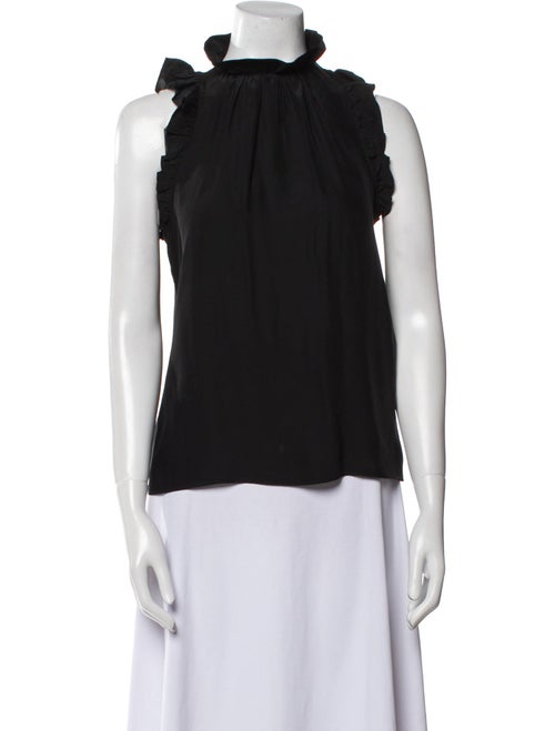 FRAME Silk Mock Neck Blouse