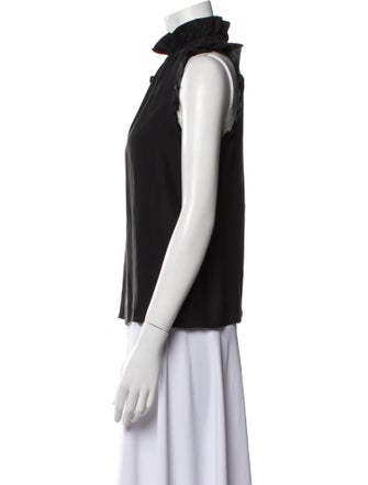 FRAME Silk Mock Neck Blouse