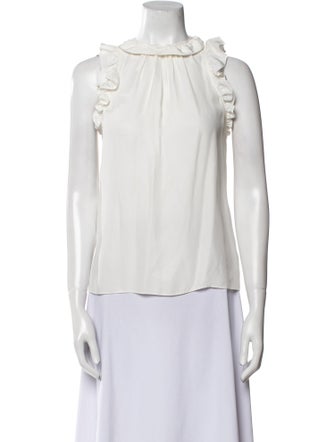 FRAME Silk Bateau Neckline Blouse