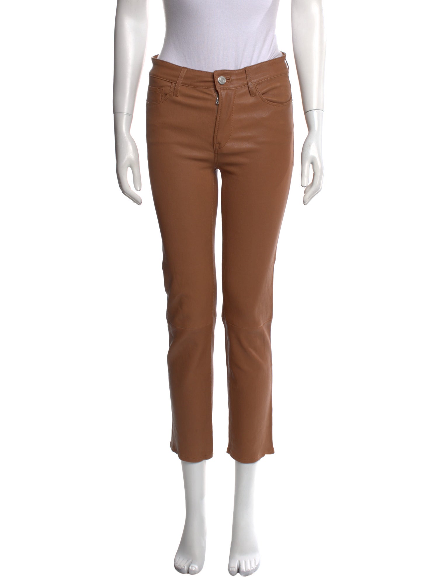 FRAME Lamb Leather Straight Leg Pants