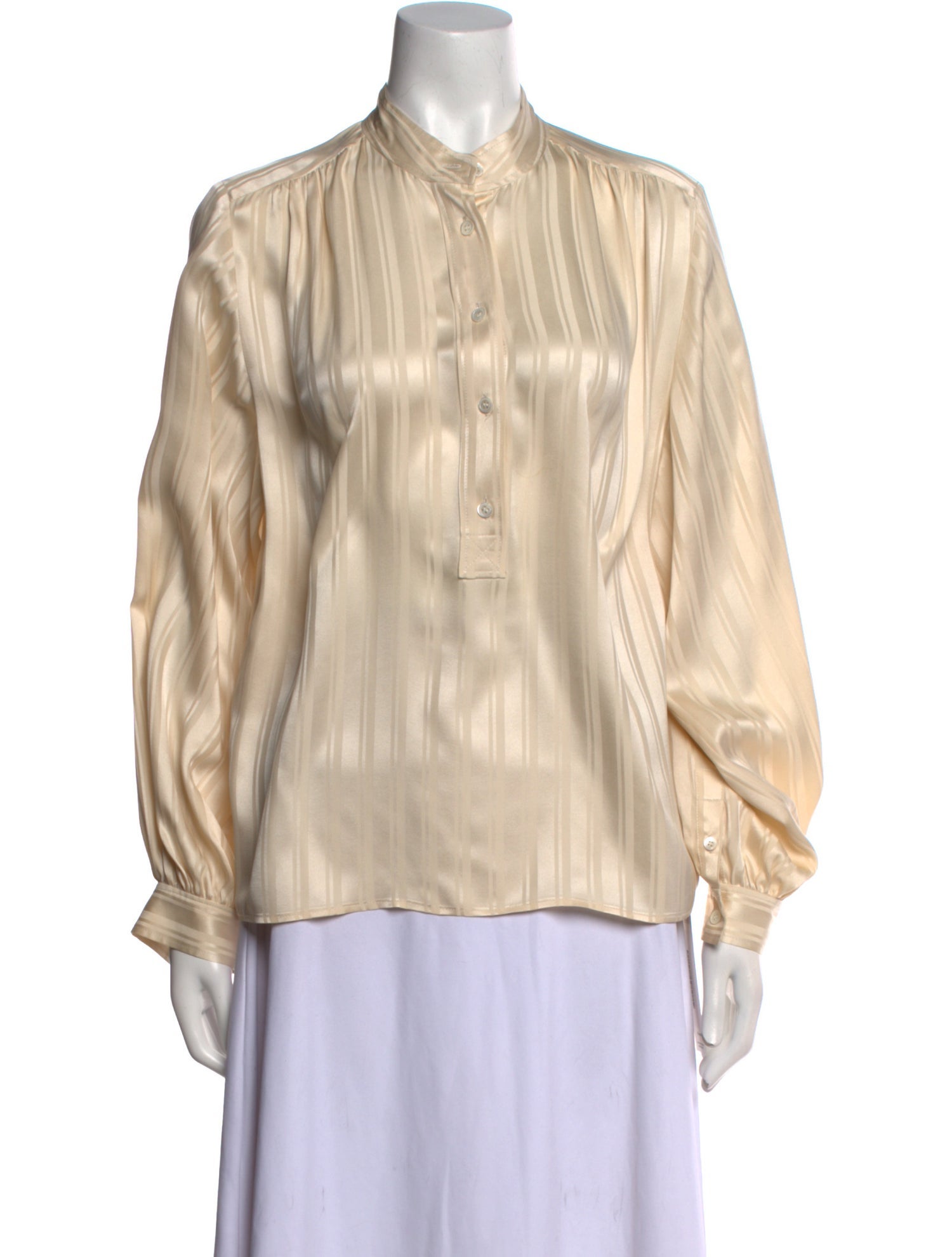 FRAME Silk Mock Neck Blouse