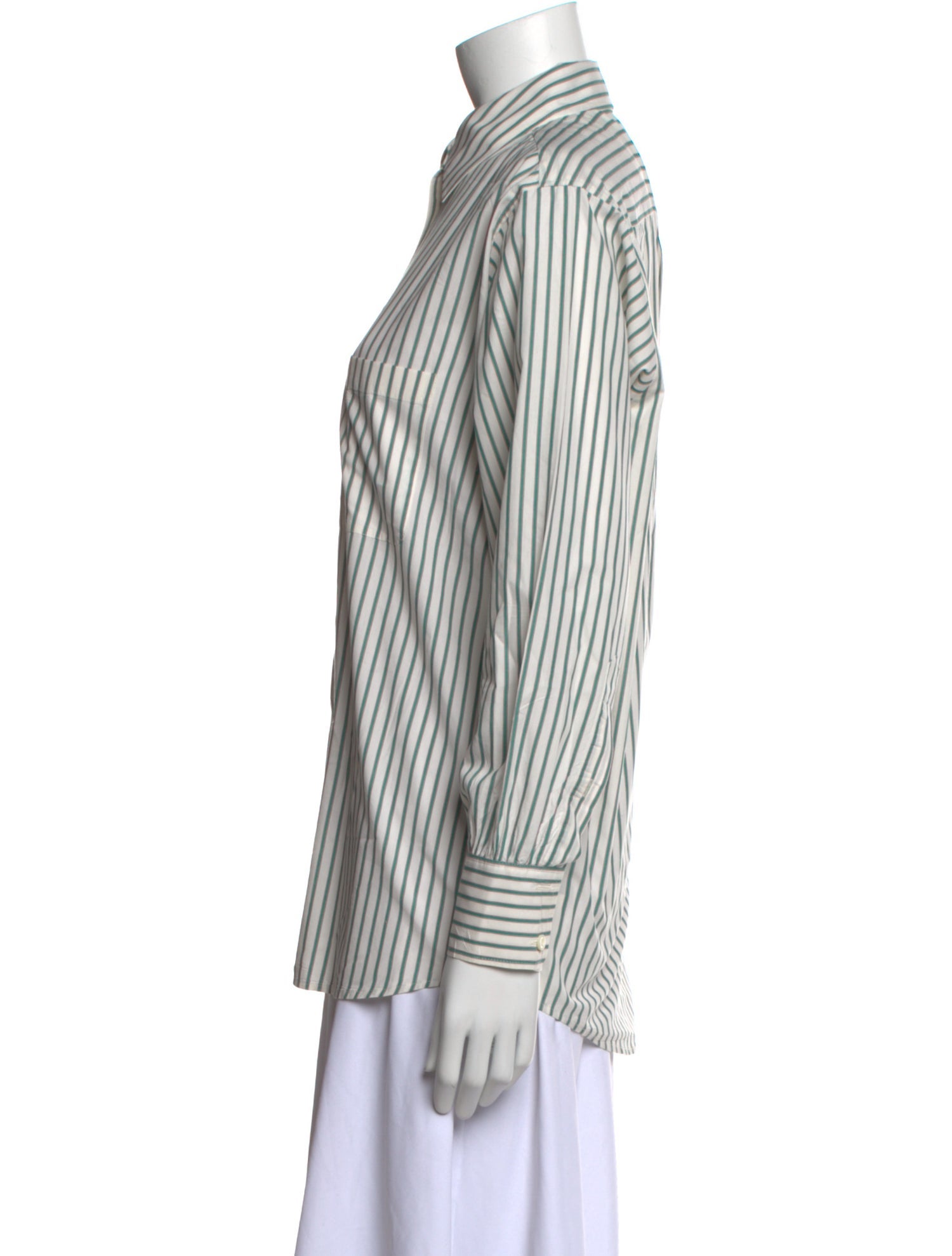 FRAME Striped Long Sleeve Button-Up Top