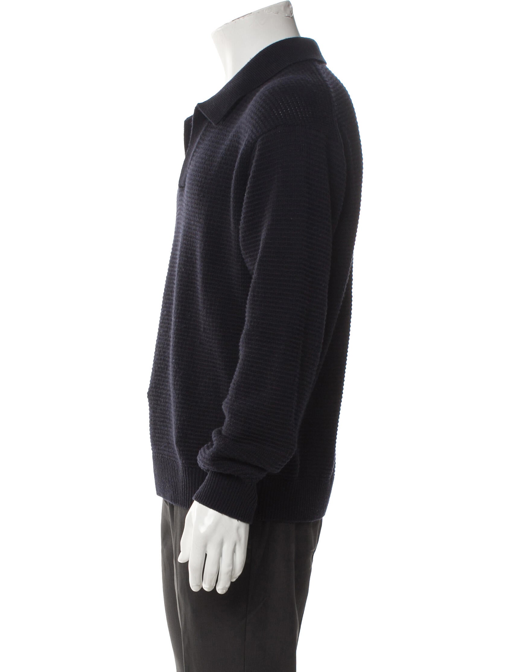 FRAME Wool V-Neck Polo Sweater