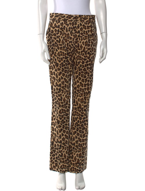 FRAME Animal Print Wide Leg Pants