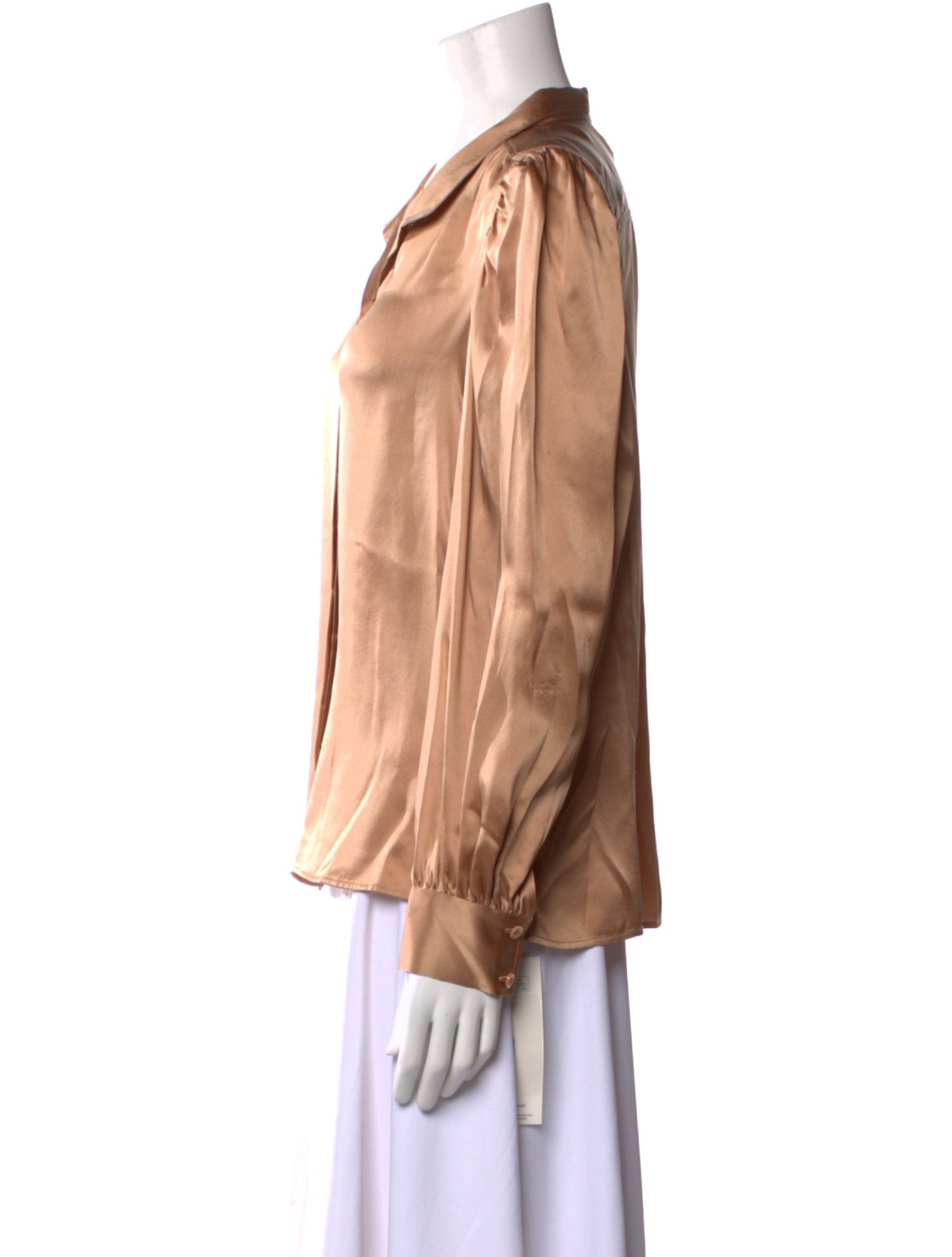 FRAME Silk Long Sleeve Button-Up Top