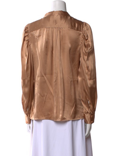 FRAME Silk Long Sleeve Button-Up Top