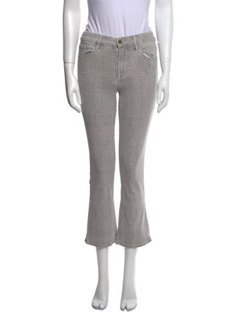 FRAME Plaid Print Straight Leg Pants