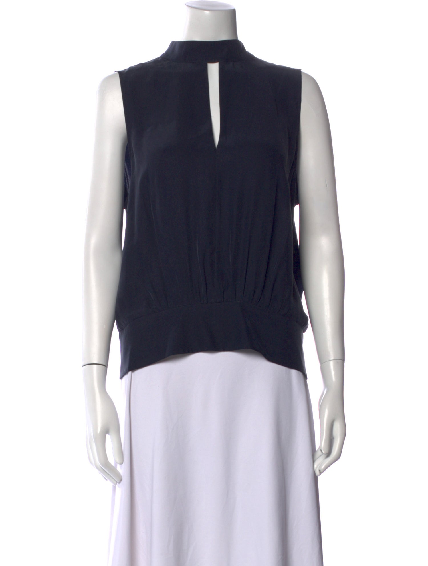 FRAME Silk Mock Neck Top