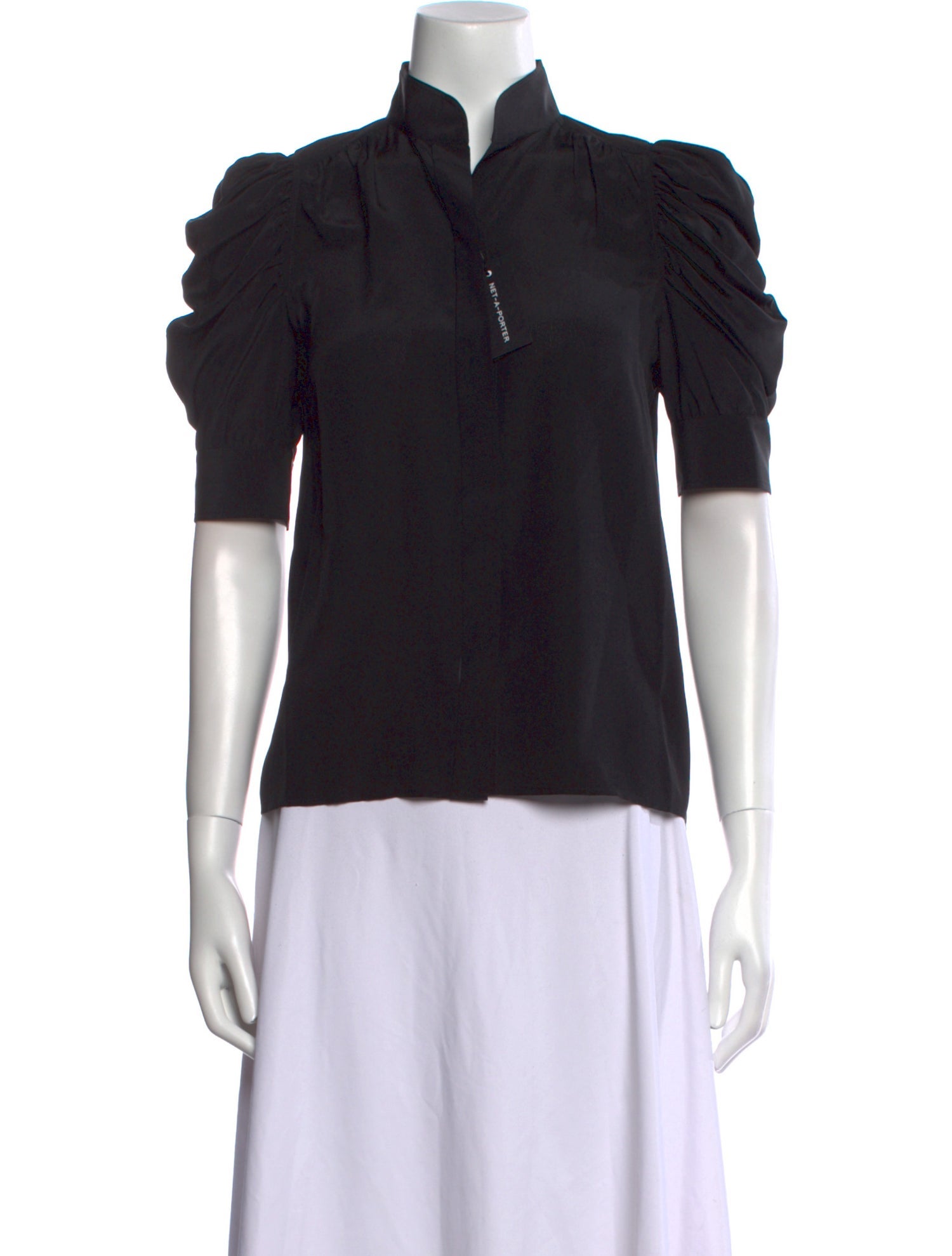 FRAME Silk Mock Neck Blouse